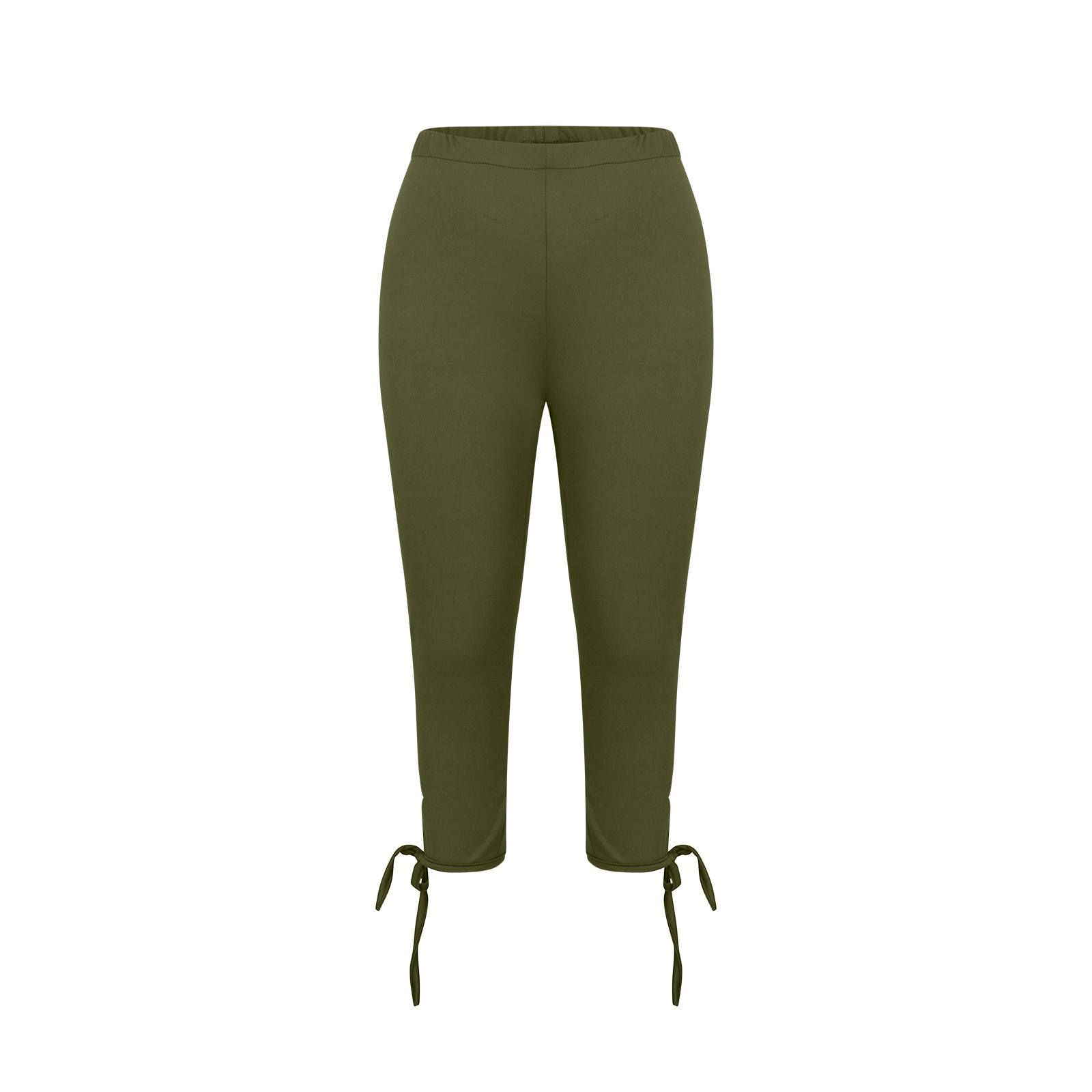 thumbnail image 4 of Leggings cortos de cintura alta con aberturas para mujer - Tejido elástico, pantalones informales para hacer ejercicio y para la playa, 4 of 6
